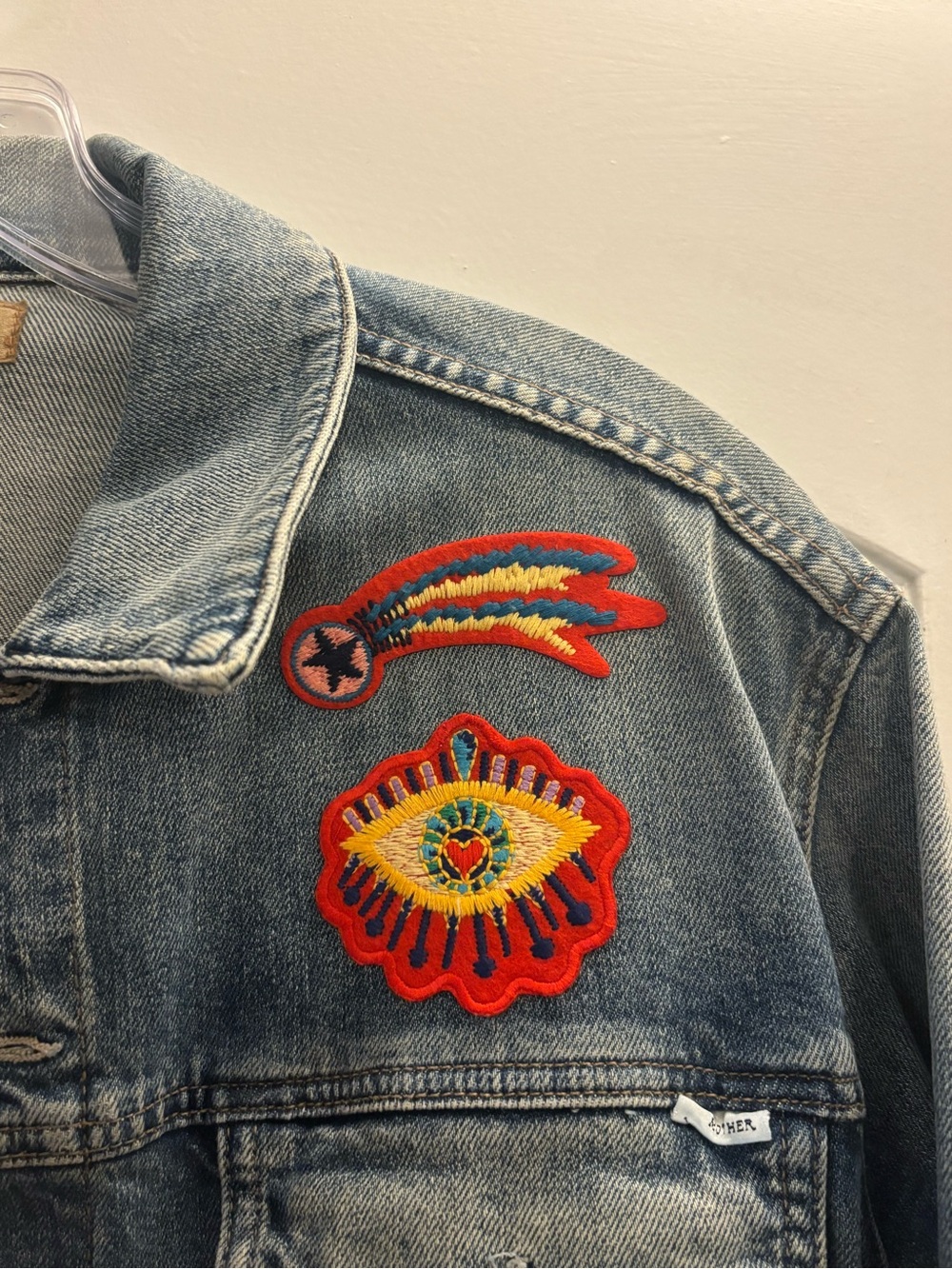 MOTHER Denim Embroidered Mother F*cker Patch Denim Jacket - Picture 3 of 8